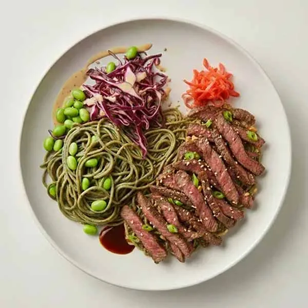 Beef Tonkatsu Poke Bowl With Edamame Soba Noodle